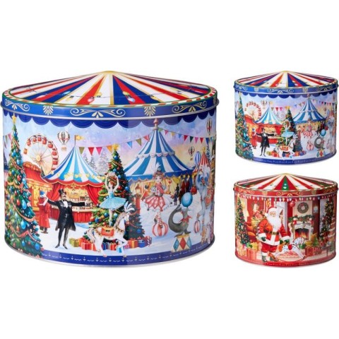 SCATOLA LATTA NATALE 2 COLORI H.16XD.20